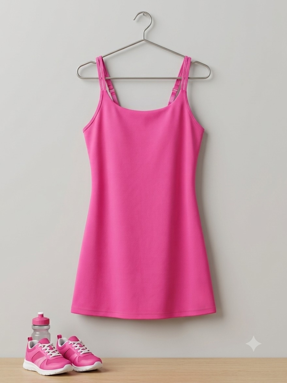 Girls 90 Degree By Reflex Hot Pink Active Wear Dress with Adjustable Straps
